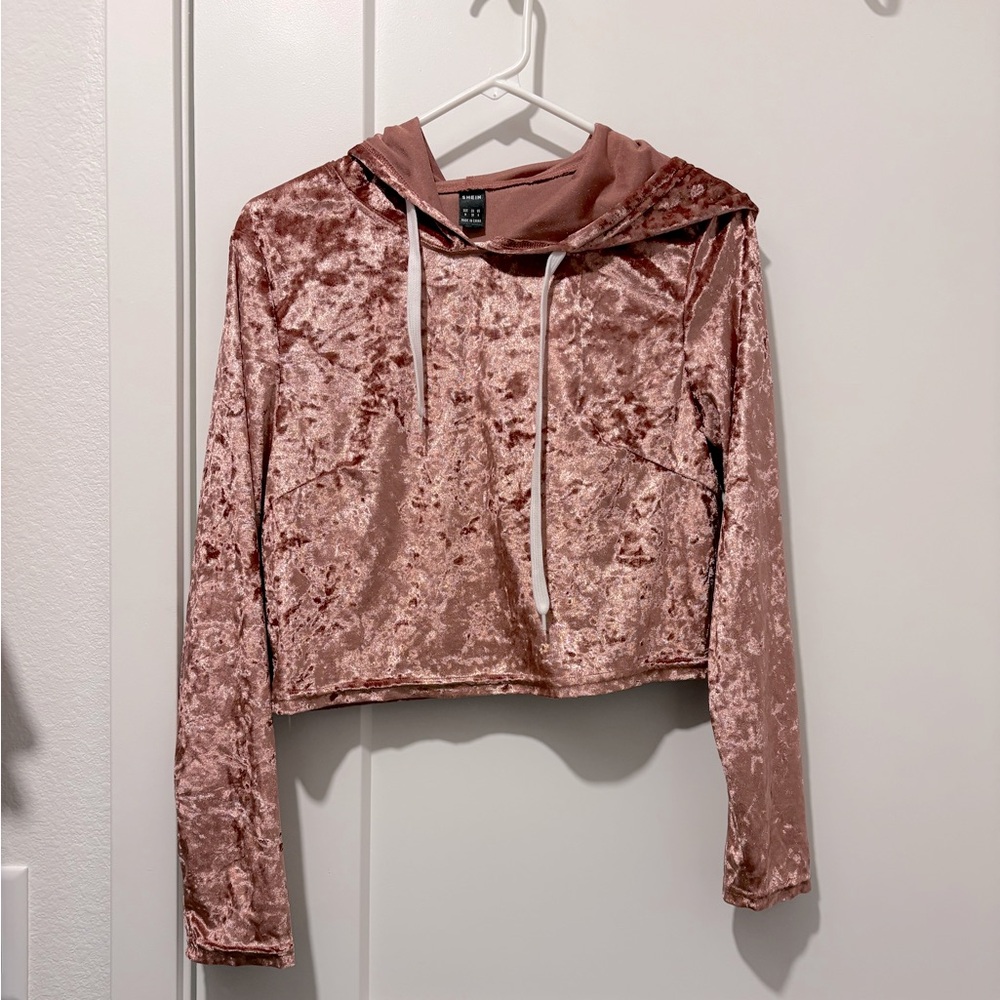 Pink Cropped Hoodie